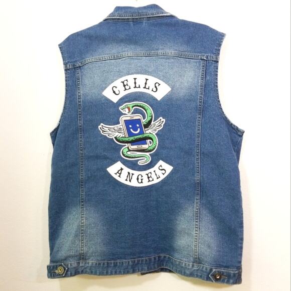 Cell Angel's jean jacket vest CELL PHONE - Picture 1 of 9